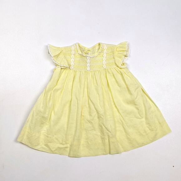 Vintage Other - Vintage Honeysuckle Dress Baby Girls Sz 12m Yellow Daisy Dainty Everyday